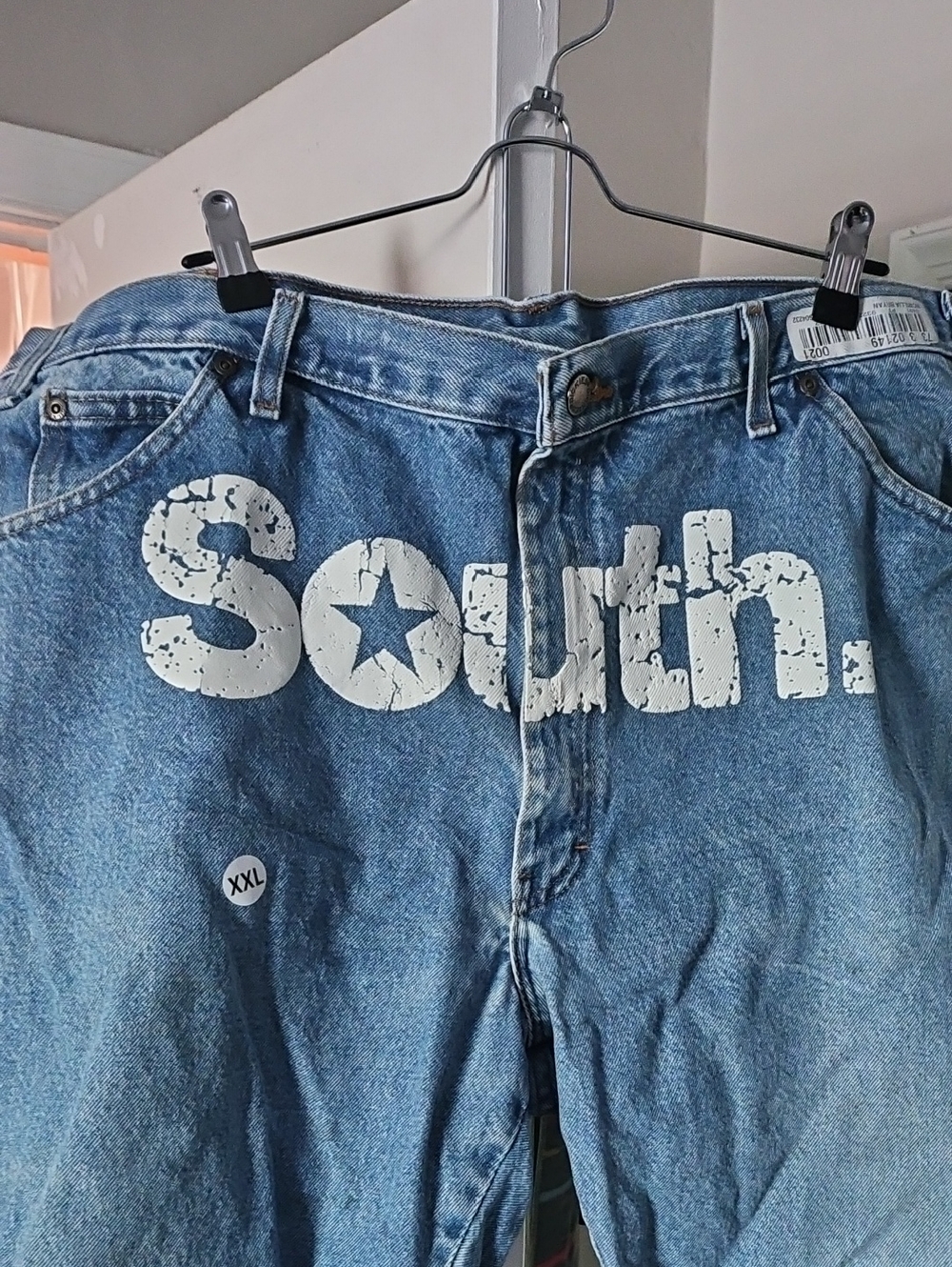 Dickies Light Blue Denim Jean Shorts with White Graphic